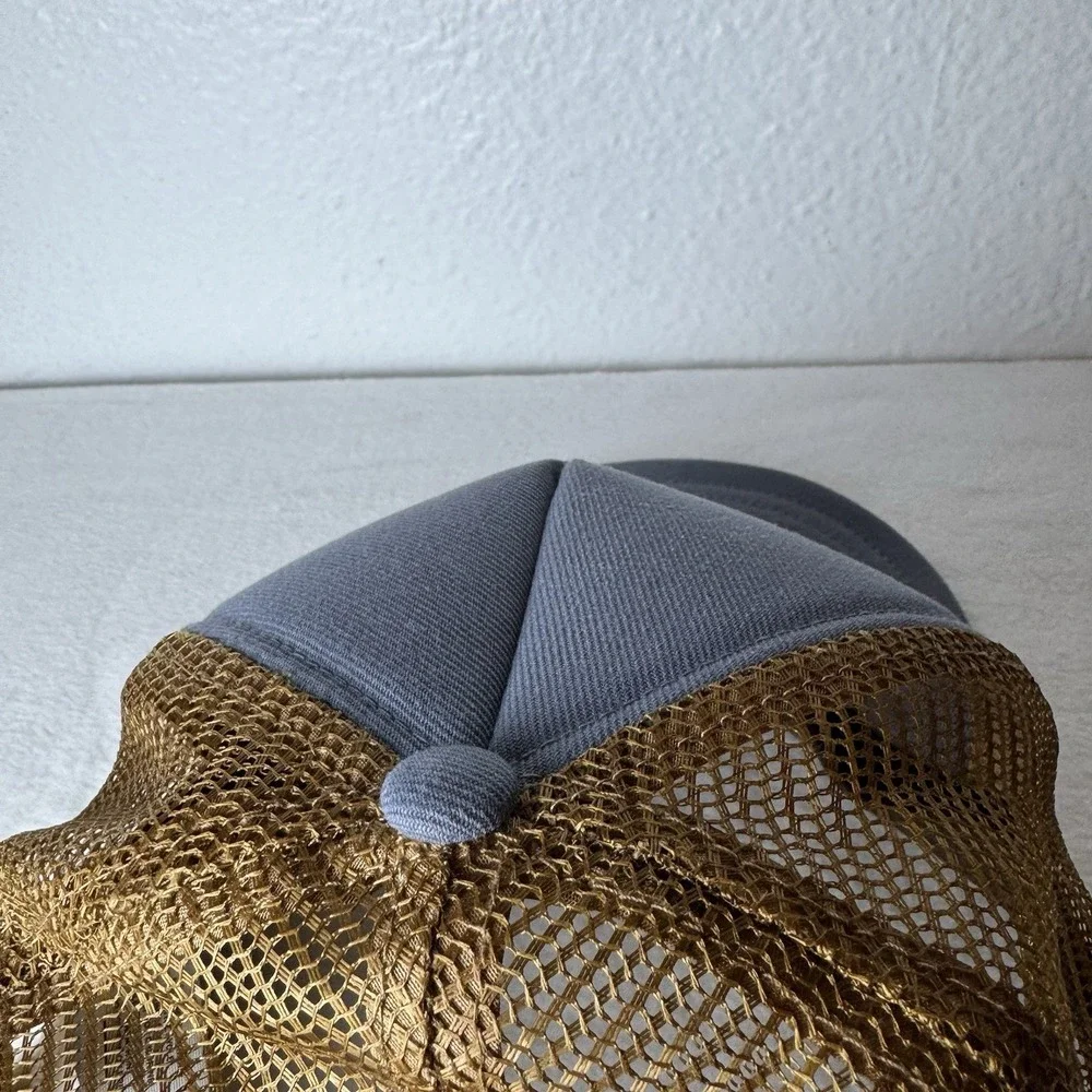 REI CO-OP  Trucker Hat One Size Adjustable Snapback Blue Brown Cap Mesh Back